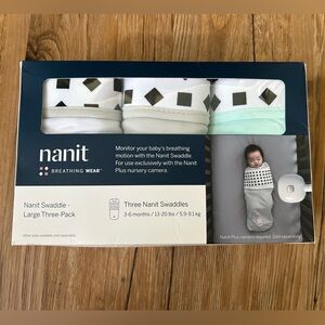 Nanit Swaddle Three-Pack - Black, White, Green